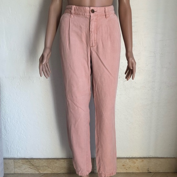Anthropologie Blush Pink Scout Casual Pants Slim Pleated Pants Women’s Size 27 - Picture 1 of 16